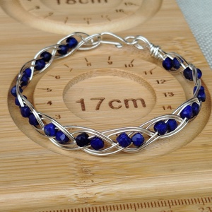 Lapis lazuli karkötő  - ékszer - karkötő - fonott karkötő - Meska.hu