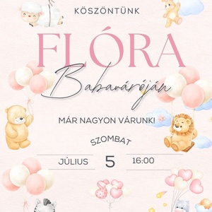 Stílusos babaváró plakát - Egy új családtag úton van!, Otthon & Életmód, Dekoráció, Kép & Falikép, Plakát, Fotó, grafika, rajz, illusztráció, MESKA