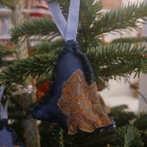 Kék-narancs textil karácsonyfadísz szett (6 db-os) - karácsony - karácsonyi lakásdekoráció - karácsonyfadíszek - Meska.hu