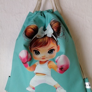 Lány mintás torna-hátizsák - játék & sport - ovis felszerelés - ovis tornazsák - Meska.hu