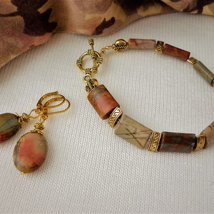 Picasso téglái - picasso jáspis ásvány karkötő -  - Meska.hu