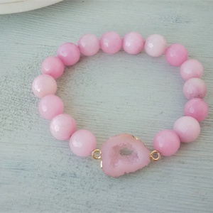 Csodabarlang - pink morganit ásvány karkötő - ékszer - karkötő - bogyós karkötő - Meska.hu
