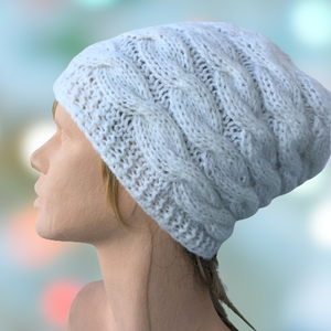 Csilla - csavart mintás fehér kötött női sapka - ruha & divat - sál, sapka, kendő - sapka - Meska.hu