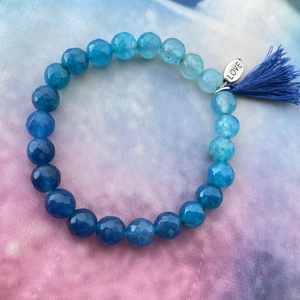 Hajnalka - ombre achát ásvány  karkötő - ékszer - karkötő - gyöngyös karkötő - Meska.hu