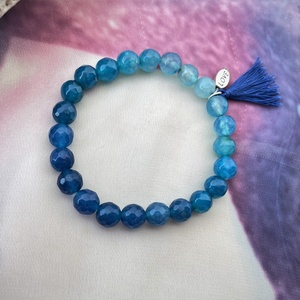 Hajnalka - ombre achát ásvány  karkötő - ékszer - karkötő - gyöngyös karkötő - Meska.hu