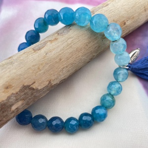 Hajnalka - ombre achát ásvány  karkötő - ékszer - karkötő - gyöngyös karkötő - Meska.hu