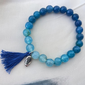 Hajnalka - ombre achát ásvány  karkötő - ékszer - karkötő - gyöngyös karkötő - Meska.hu