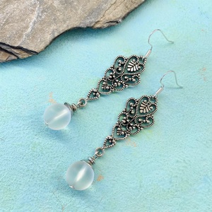 Jégvirág - lógós hegyikristály  fülbevaló - ékszer - fülbevaló - lógó csepp fülbevaló - Meska.hu