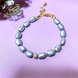 Világosszürke hematit ásvány  karkötő cirkónium gömbbel  - ékszer - karkötő - gyöngyös karkötő - Meska.hu