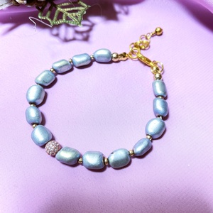 Világosszürke hematit ásvány  karkötő cirkónium gömbbel , Ékszer, Karkötő, Gyöngyös karkötő, Ékszerkészítés, MESKA