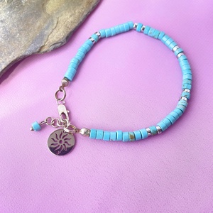 Lebegés -  türkiz  karkötő  - ékszer - karkötő - gyöngyös karkötő - Meska.hu