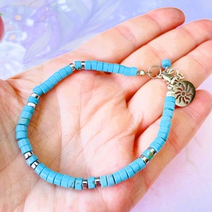 Lebegés -  türkiz  karkötő  - ékszer - karkötő - gyöngyös karkötő - Meska.hu