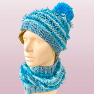 Téli tavacska - kézzel kötött női sapka/sál szett, Ruha & Divat, Sál, Sapka, Kendő, Sapka & Sál szett, Kötés, MESKA