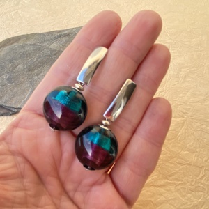 Brokát - színátmenetes muránói üveg fülbevaló - ékszer - fülbevaló - lógó fülbevaló - Meska.hu