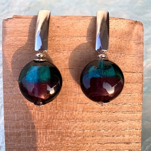 Brokát - színátmenetes muránói üveg fülbevaló - ékszer - fülbevaló - lógó fülbevaló - Meska.hu