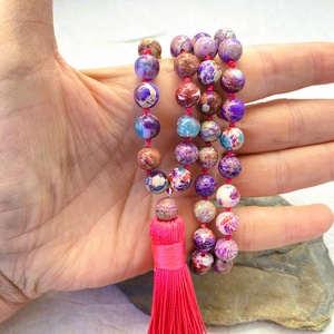 Lila forgatag - hosszú, ásvány  nyaklánc - Meska.hu