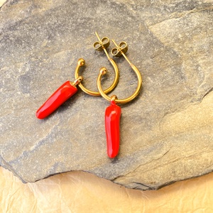 Chili - karika fülbevaló cserélhető függővel - Meska.hu