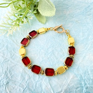 Tűzpiros karkötő - vagy szett  - Meska.hu