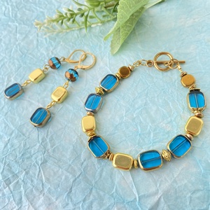 Hosszú, égszínkék  fülbevaló  - ékszer - fülbevaló - lógós kerek fülbevaló - Meska.hu