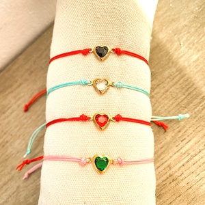 Kristály szíves karkötő - ékszer - karkötő - charm karkötő - Meska.hu