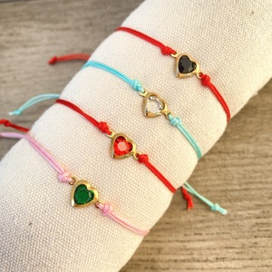 Kristály szíves karkötő, Ékszer, Karkötő, Charm karkötő, , MESKA