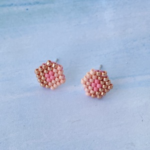 Kis6szög Tavasz -  bedugós miyuki japán gyöngy fülbevaló - ékszer - fülbevaló - pötty fülbevaló - Meska.hu