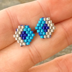 Kis6szög Tél -  bedugós miyuki japán gyöngy fülbevaló, Ékszer, Fülbevaló, Pötty fülbevaló, Ékszerkészítés, MESKA