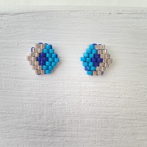 Kis6szög Tél -  bedugós miyuki japán gyöngy fülbevaló - ékszer - fülbevaló - pötty fülbevaló - Meska.hu