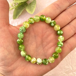 Világoszöld tűzachát karkötő  -  fémmentes ásvány  karkötő, Ékszer, Karkötő, Gyöngyös karkötő, Ékszerkészítés, MESKA