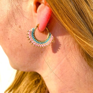 Tavasz I. - karika  fülbevaló miyuki gyöngyökből - Meska.hu