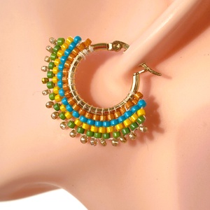 Ősz  I. - karika  fülbevaló miyuki gyöngyökből - Meska.hu