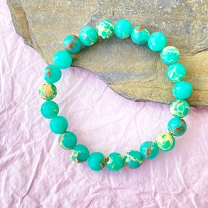 Zöld shoushan karkötő  -  fémmentes ásvány  karkötő - ékszer - karkötő - gyöngyös karkötő - Meska.hu