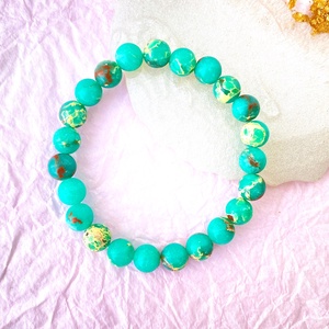 Zöld shoushan karkötő  -  fémmentes ásvány  karkötő - ékszer - karkötő - gyöngyös karkötő - Meska.hu