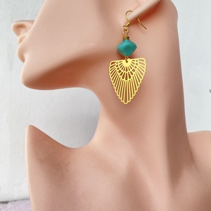 Art Deco Gold - hosszú fülbevaló - Meska.hu