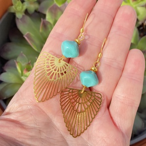 Art Deco Gold - hosszú fülbevaló - ékszer - fülbevaló - lógó fülbevaló - Meska.hu