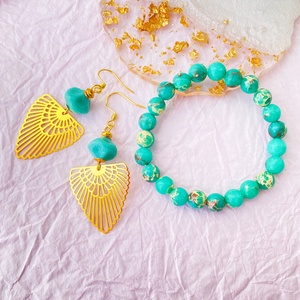 Art Deco Gold - hosszú fülbevaló - ékszer - fülbevaló - lógó fülbevaló - Meska.hu