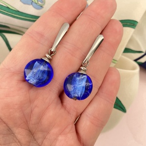 Királykék muránói fülbevaló/ nyakék szett  - ékszer - ékszerszett - Meska.hu