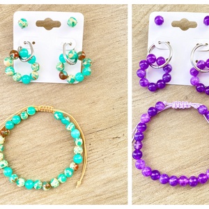 Zöld shoushan vagy ametiszt szett - Meska.hu