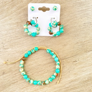 Zöld shoushan vagy ametiszt szett - ékszer - ékszerszett - Meska.hu