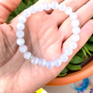Fehér macskaszem  karkötő - ékszer - karkötő - gyöngyös karkötő - Meska.hu