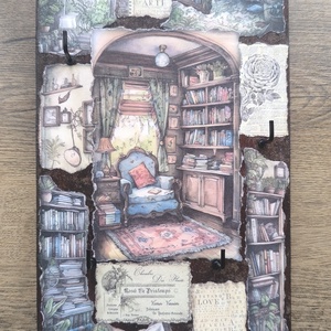 Fali kulcstároló, Otthon & Életmód, Dekoráció, Fali és függő dekoráció, Fali kulcstartó, Decoupage, transzfer és szalvétatechnika, MESKA