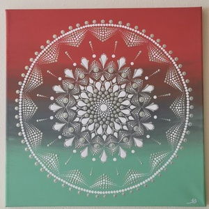 40cm kézzel festett mandala festmény - belső harmónia  - Meska.hu