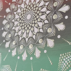 40cm kézzel festett mandala festmény - belső harmónia  - művészet - festmény - akril - Meska.hu