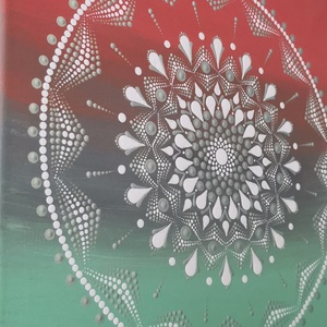 40cm kézzel festett mandala festmény - belső harmónia  - művészet - festmény - akril - Meska.hu