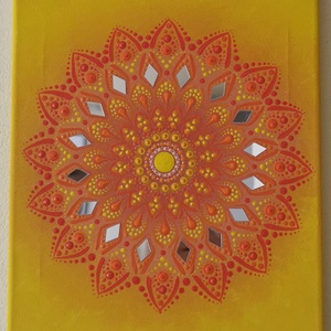 Napfonat mandala - tükörmozaikos kézzel festett falikép - Meska.hu