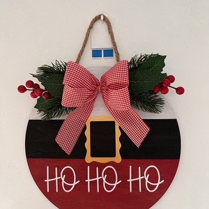 Ho-ho-ho karácsonyi ajtódísz , Karácsony, Adventi díszek, Adventi ajtódísz, Festett tárgyak, MESKA