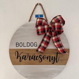 Boldog karácsonyt feliratú ajtódísz - Meska.hu