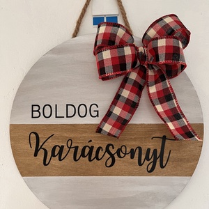 Boldog karácsonyt feliratú ajtódísz - karácsony - adventi díszek - adventi ajtódísz - Meska.hu