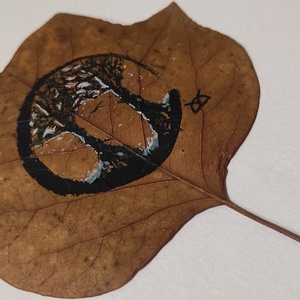 Kézzel festett, egyedi levél dekoráció - művészet - festmény - festmény vegyes technika - Meska.hu