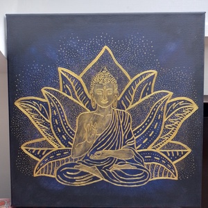 arany Buddha akril festmény - otthon & életmód - dekoráció - spiritualitás - mandala - Meska.hu